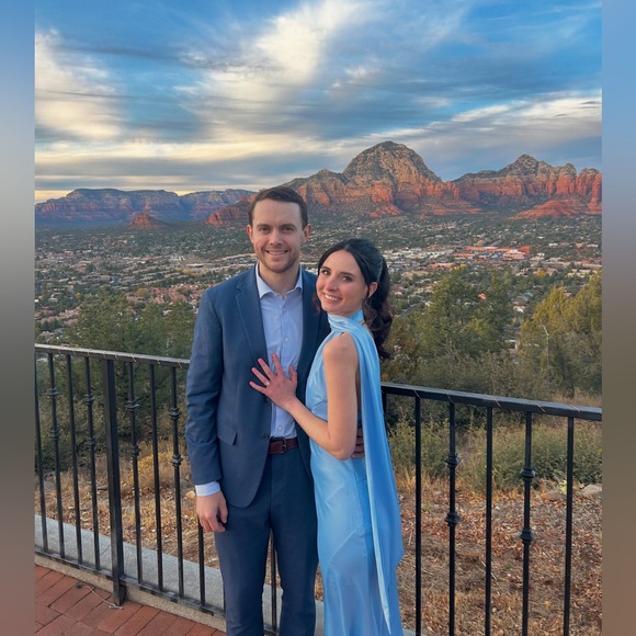 Hello Molly Glistening Star Satin Maxi Dress Blue - XS - Picture 3 of 4